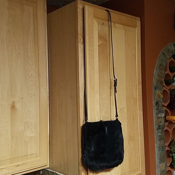 Michael Kors Black Rabbit Fur Crossbody Bag - Picture 2 of 7
